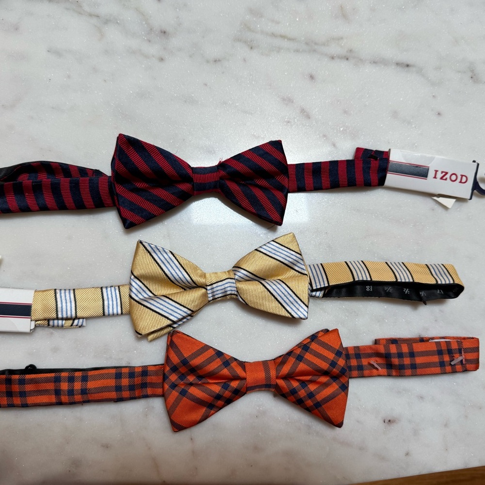 Izod Men's Bow Tie Set - Red, Gold, Orange